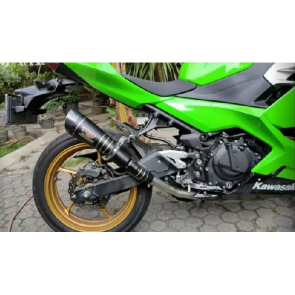 full system Knalpot Racing R9 H2 black +DB killer for ninja 250fi old ninja 250fi new z250 ninja 250