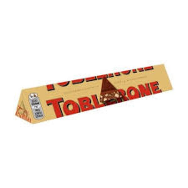 

TOBLERONE MILK CHOCOLATE WITH HONEY & ALMOND NOUGAT 100gr (HALAL)