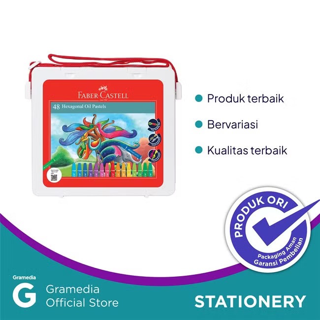 

(Original) Gramedia Pekanbaru - Faber Castell - Crayon Hexagonal Oil Pastel 48 Warna