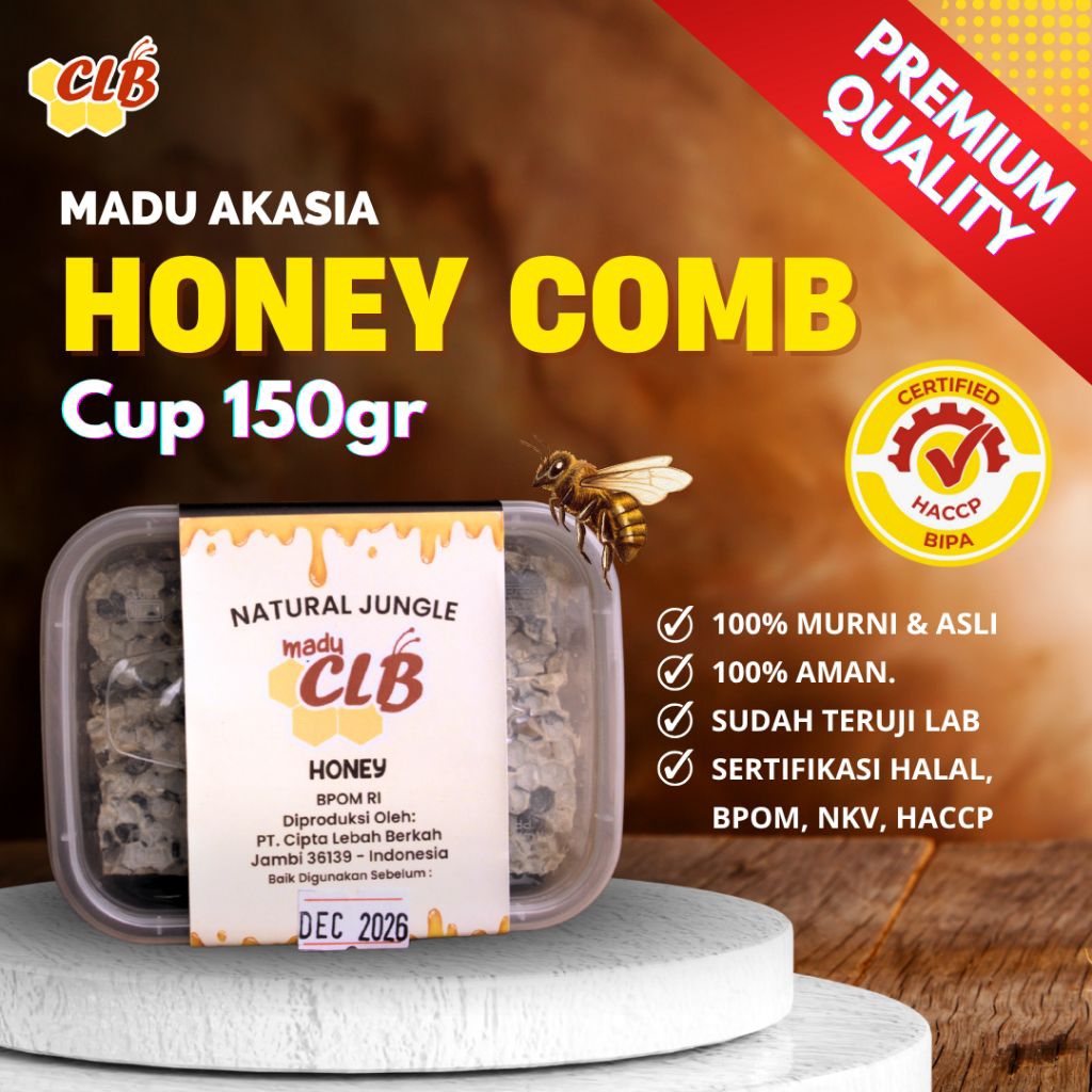 

CLB Madu Sarang Cup 150gr MURNI DARI HUTAN Tanpa Gula / HONEYCOMB PREMIUM RAW AND FRESH
