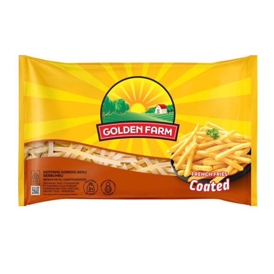 

GOLDEN FARM French Fries BATTER COATED 500gr Kentang Goreng Beku Potongan Lurus Bermargarin Halal Original Higienis