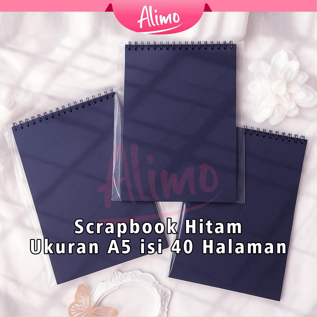 

Alimo Scrapbook Hitam Album A5 Journal Scrapbook Notebook Buku Catatan Kado Anniversary Aesthetic