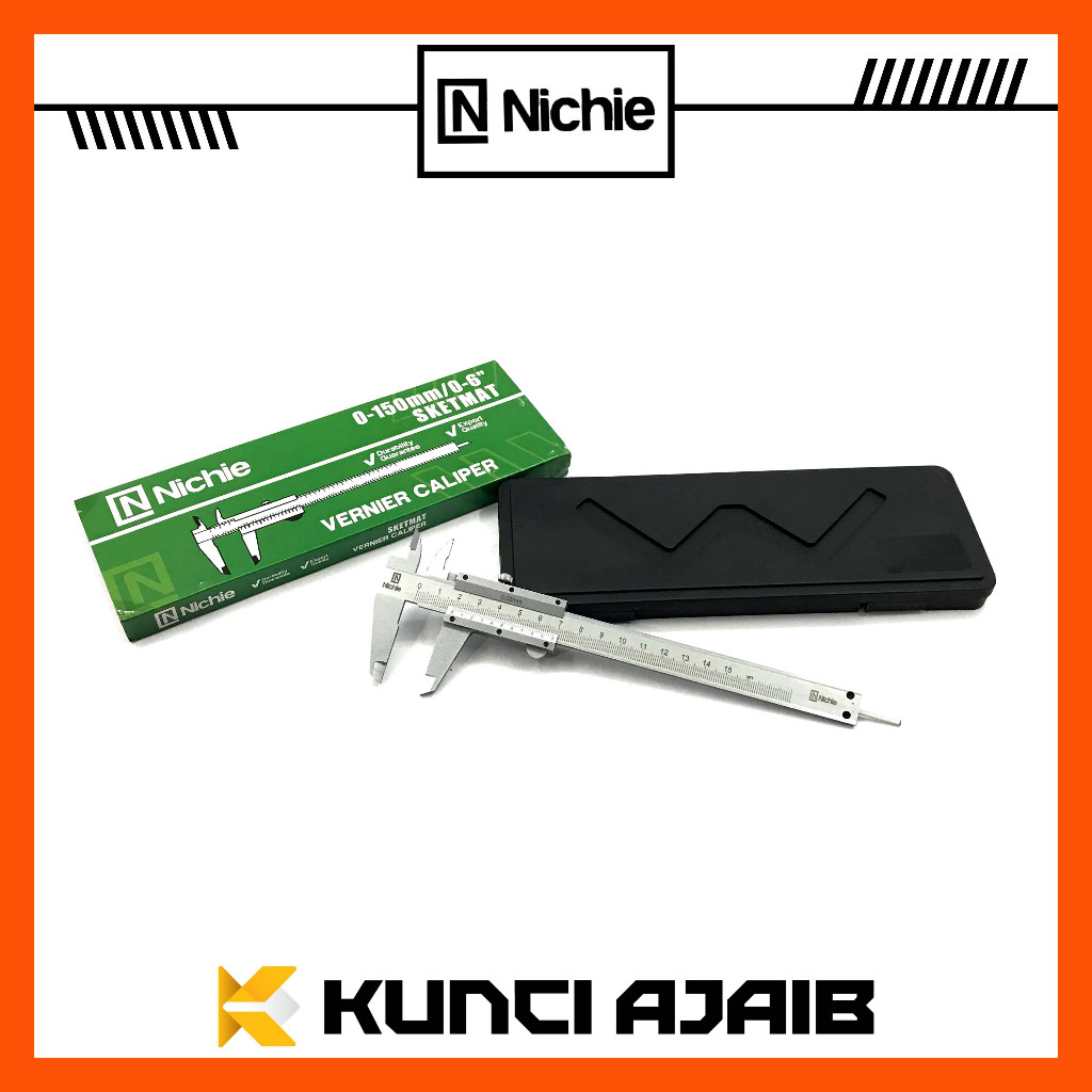NICHIE Sigmat Analog 6 Inch Besi - Jangka Sorong Sketmat Vernier Caliper Pengukur Ukur Dimensi