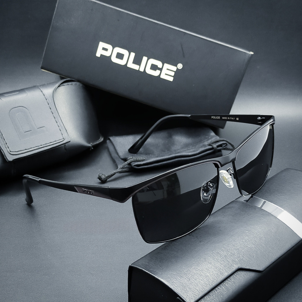 KACAMATA HITAM SPORT POLICE 7868 TERBARU LENSA POLARIZED ANTISILAU ANTIRADIASI OUTDOOR INDOOR BERSEP