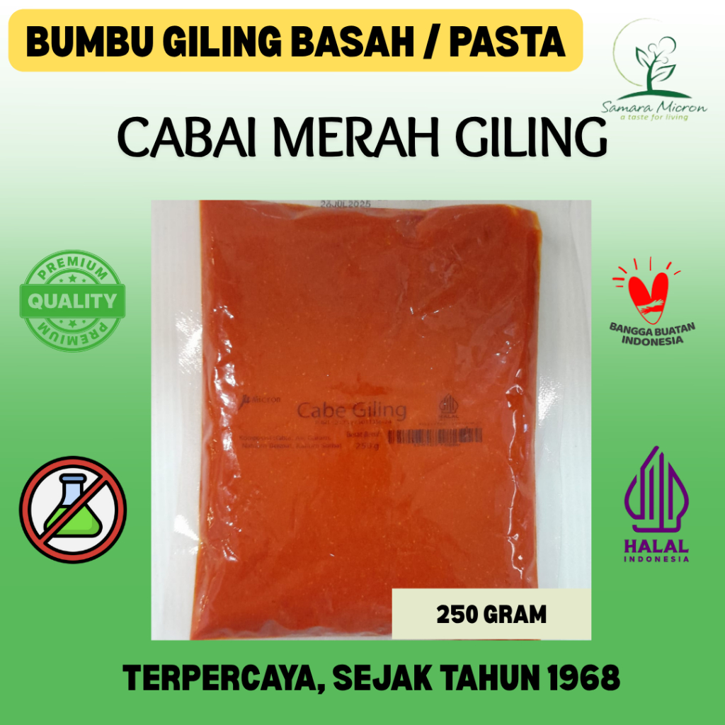 

Bumbu Dasar Samara Micron - Cabai Giling / Pasta - 250 Gram