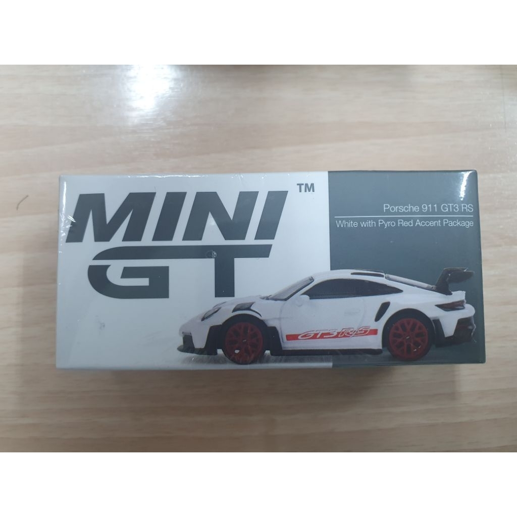 mini gt 630 porsche 911 (922) gt3 rs white pyro red accent putih