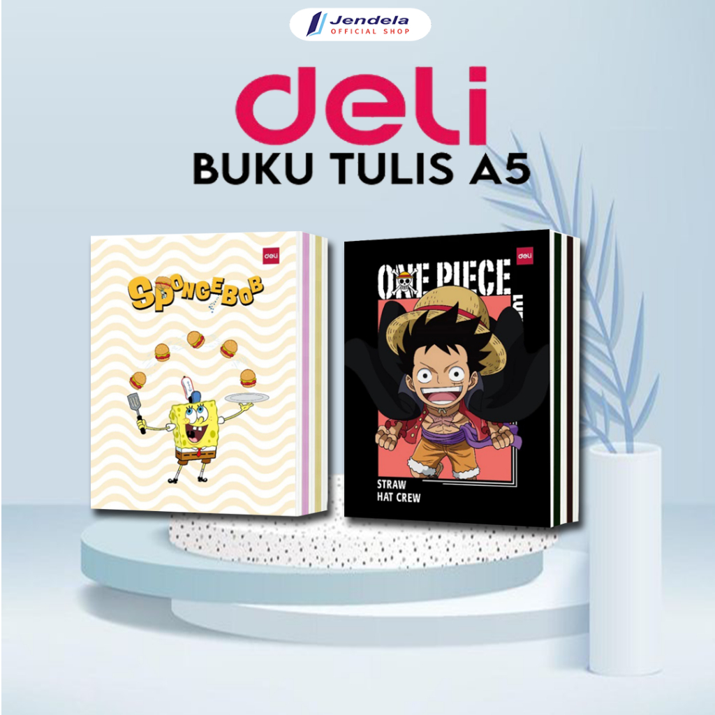 

Buku Tulis Deli A5 Kwarto Kecil Motif Karakter One Piece Isi 38 lembar Satu Pack 10 Buku Tulis Sekolah Free Bubble Wrap ATK