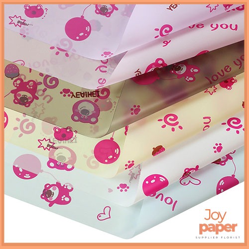 

20 Lembar Kertas buket bunga Plain Soft motif kartun lotso FLower wrapping KB84