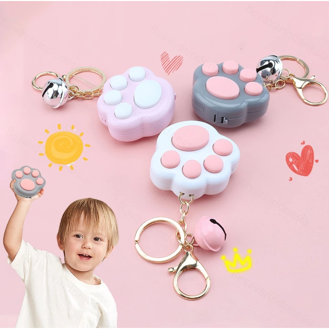 Gantungan Kunci Lucu Model Kaki Kucing Mini Fidget Musik Toy Lovely Funny Cat Paw Push Fidget Game K