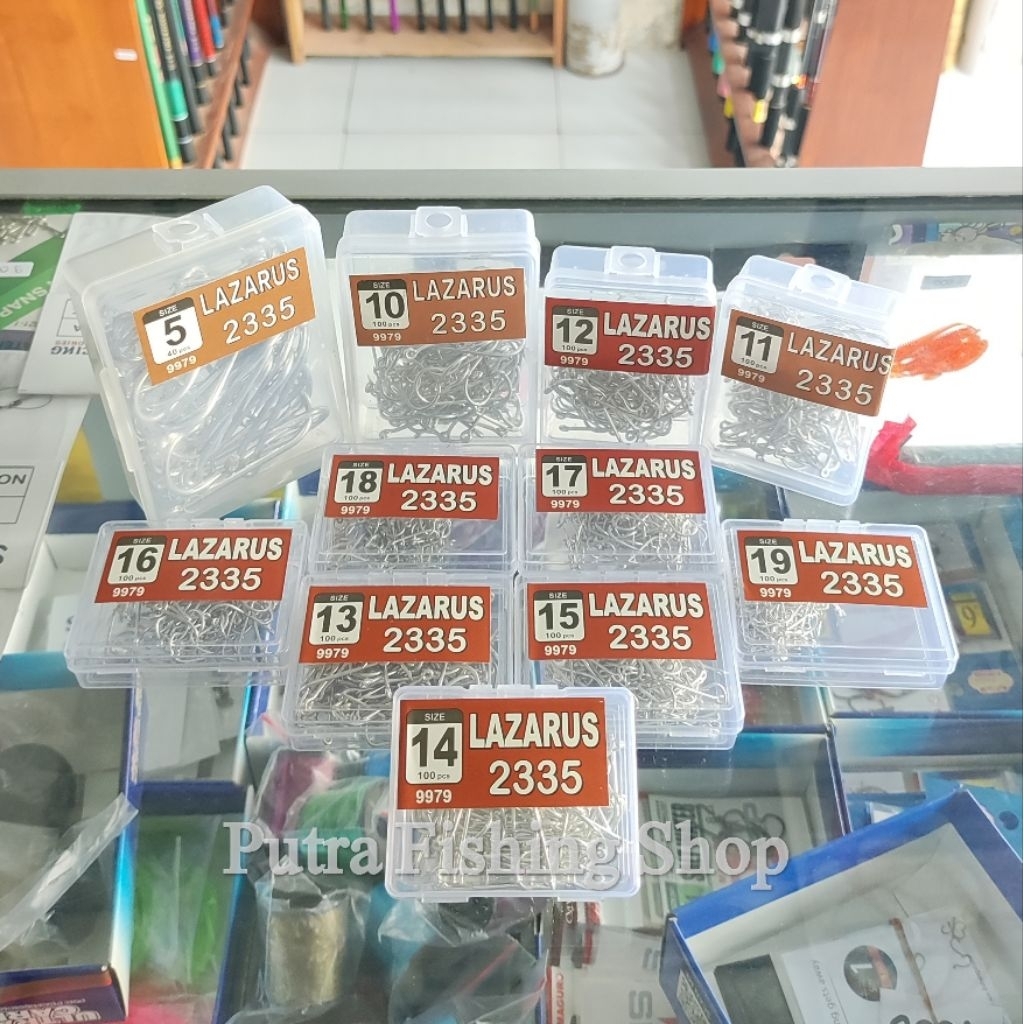 Mata Kail Pancing Lazarus 2335 Putih Leher Panjang Nomor 5 -19 | Mata Kail Pancing Kotrekan Nelayan 