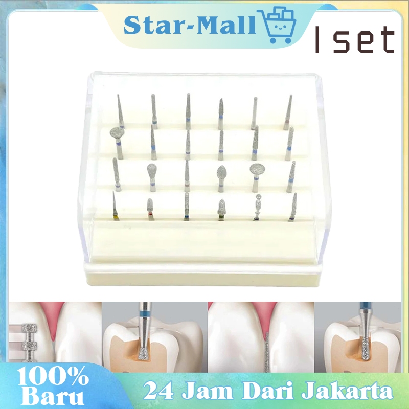 1 Set Dental Diamond Bur / Bur Dental High Speed / Kotak Bu