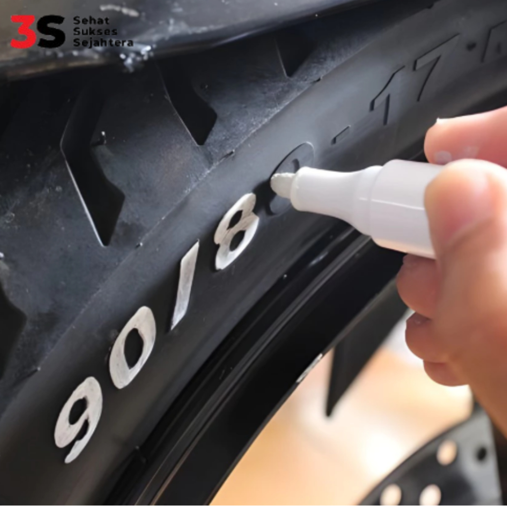 

JFactory Spidol Ban Permanen Oil Based Marker Waterproof Warna Putih Spidol Ban Permanen Premium