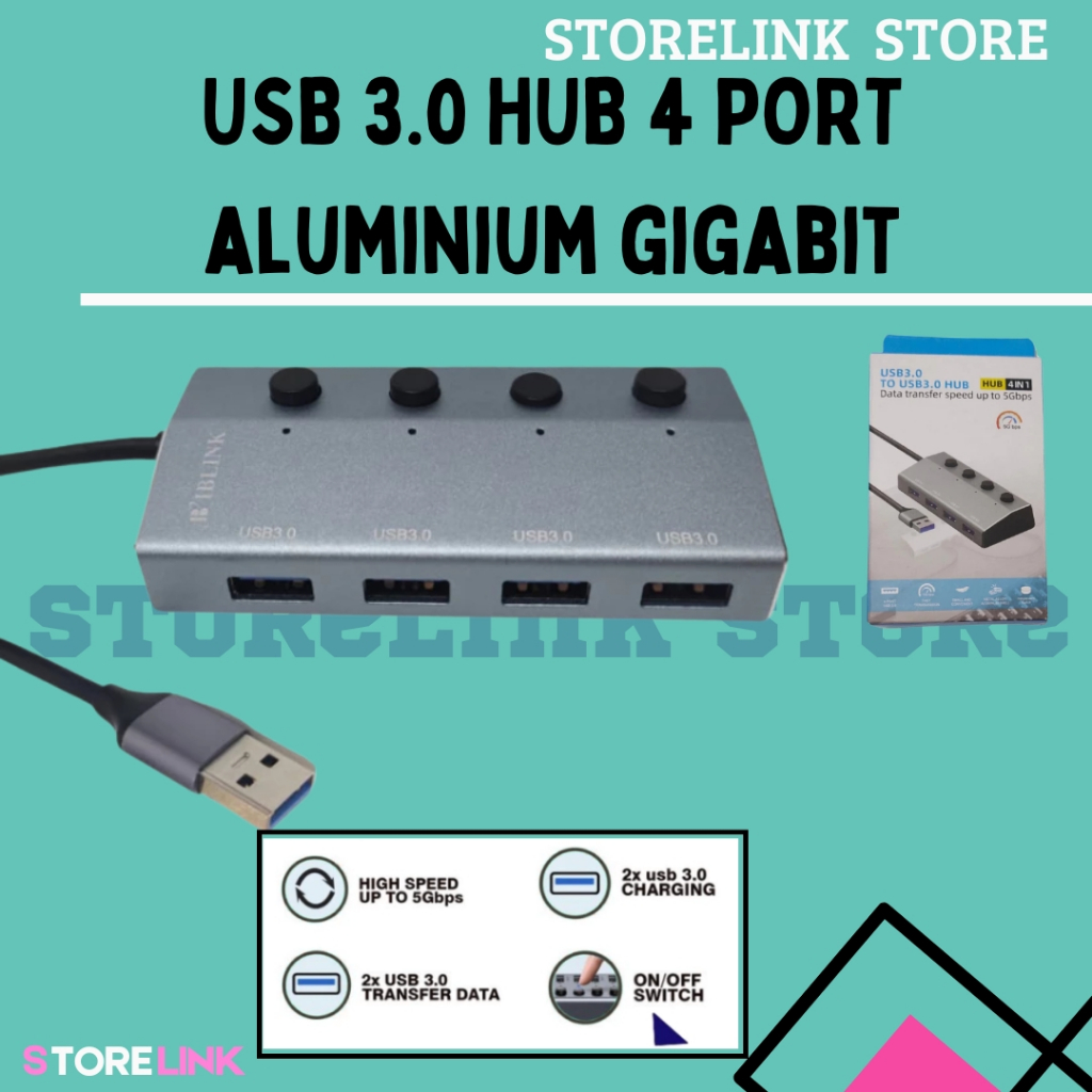 USB 3.0 Hub 4 Port USB 3.0 HUB With Power Switch Led /USB 3.0 HUB With Power Switch Led / -Port Port