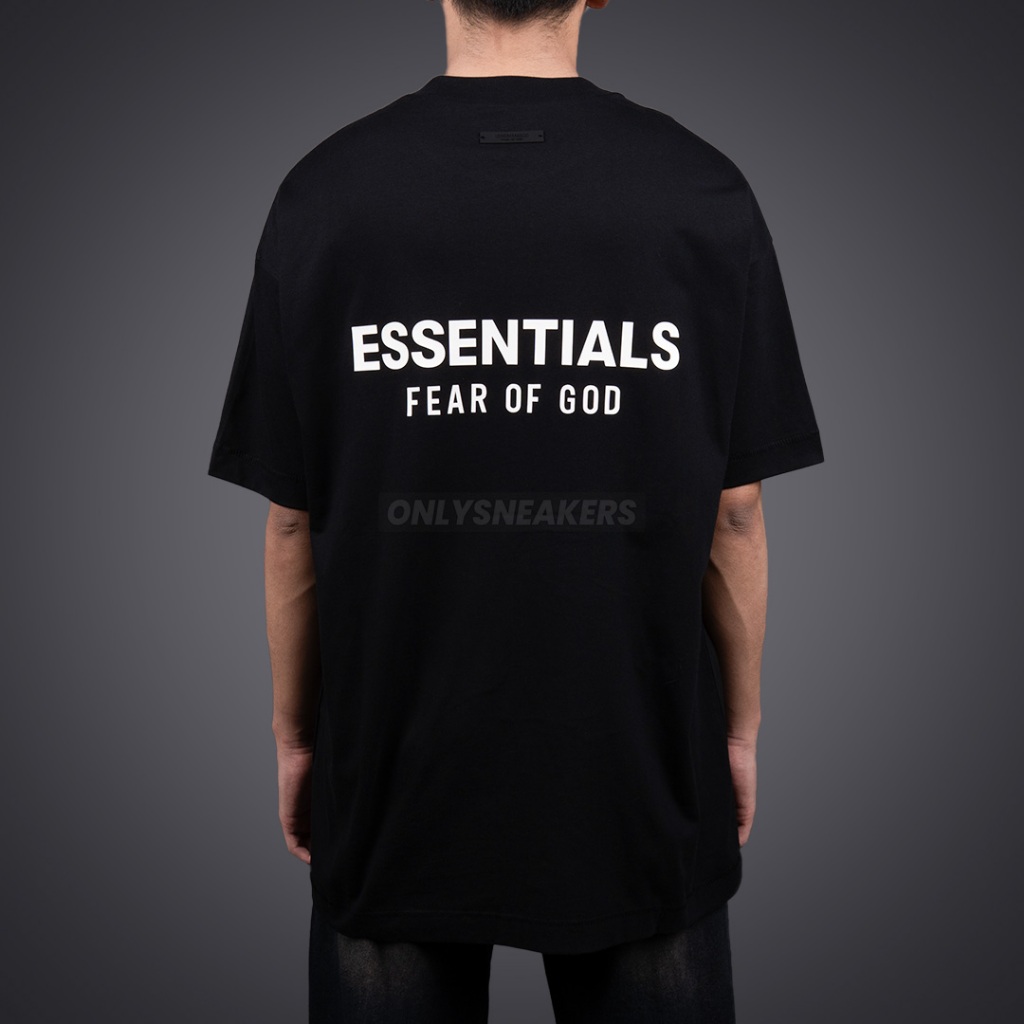 ESSENTIALS JERSEY CREWNECK BLACK TEE