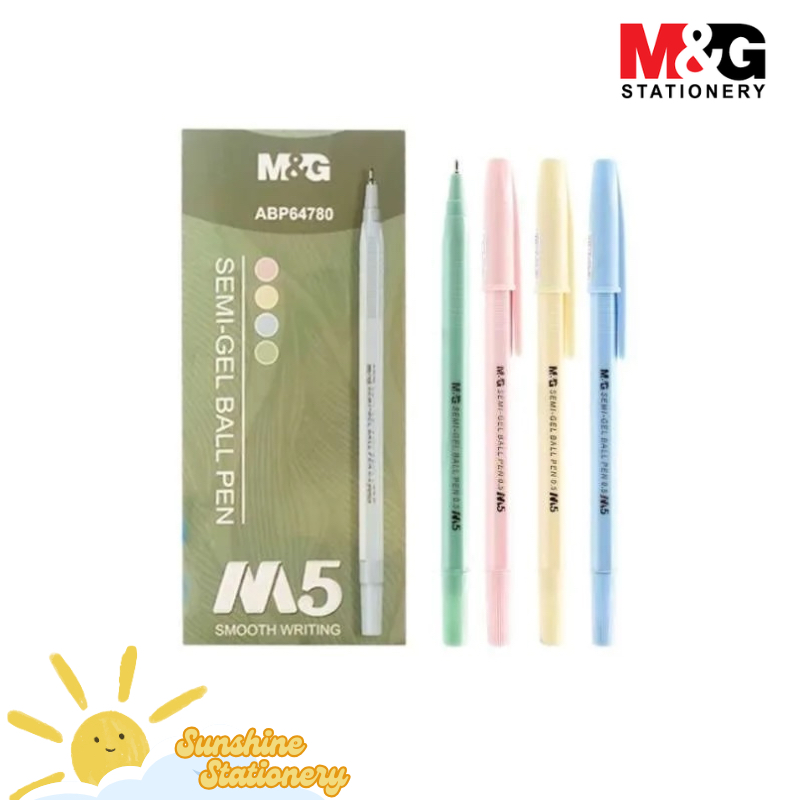 

[BOX/12PCS] M&G Pulpen M5 Pastel / Semi Gel Ball Pen 0.5mm ABP64780