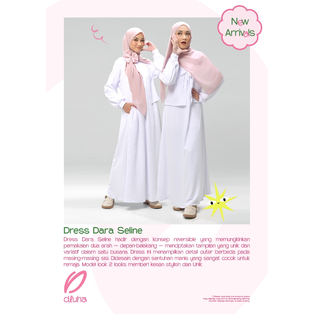 Dresslim Dara Seline | Dresslim Remaja | Gamis Remaja | Gamis Perempuan | Gamis Putih | Dress Remaja