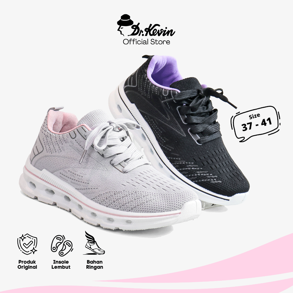 Dr. Kevin Sepatu Olahraga Sport Wanita Sneakers Rajut Tali 589-094