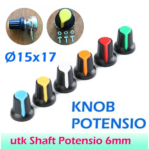 10 PCS Potensiometer Knob Caps Amplifier Tutup Knop Potensio Mixer Plastik / Tutup Potensio Mixer