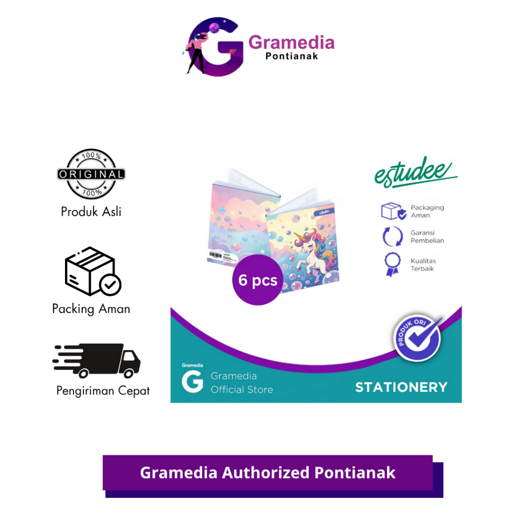 

GRAMEDIA PONTIANAK - Estudee K Kwarto 38 Unicorn Isi 6 - BUKU TULIS