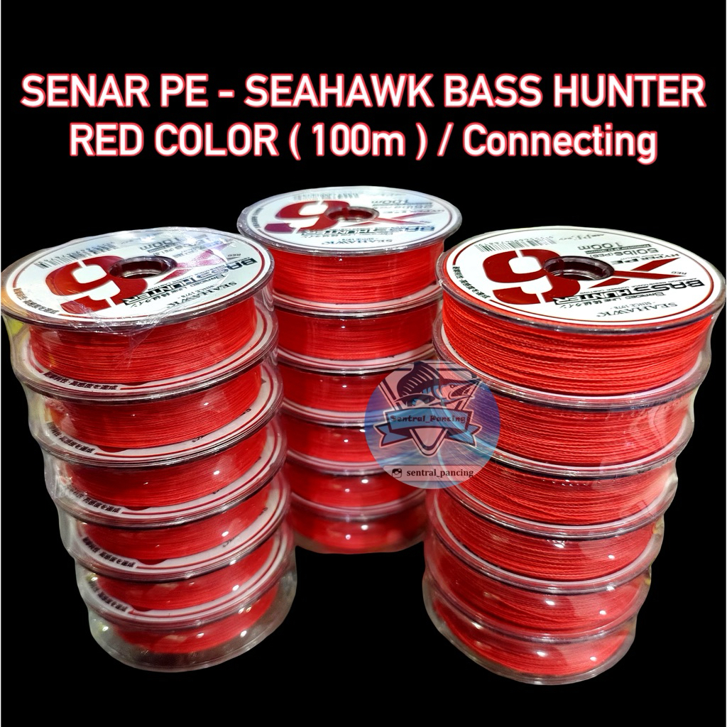 SENAR PE - FISHING LINE SEAHAWK BASS HUNTER X6 ( RED COLOUR )