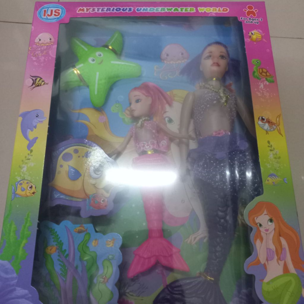 mainan barbie mermaid set