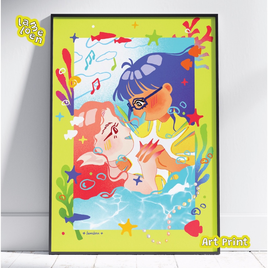 

Lameloen's Fish Tank Friends - "Ocean Heart" Artprint