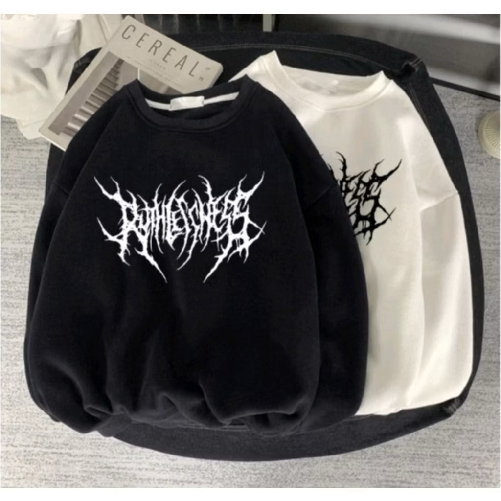 Sweater Oblong Harajuku Winner Top DARK Sweater Crewneck Bahan Flecee