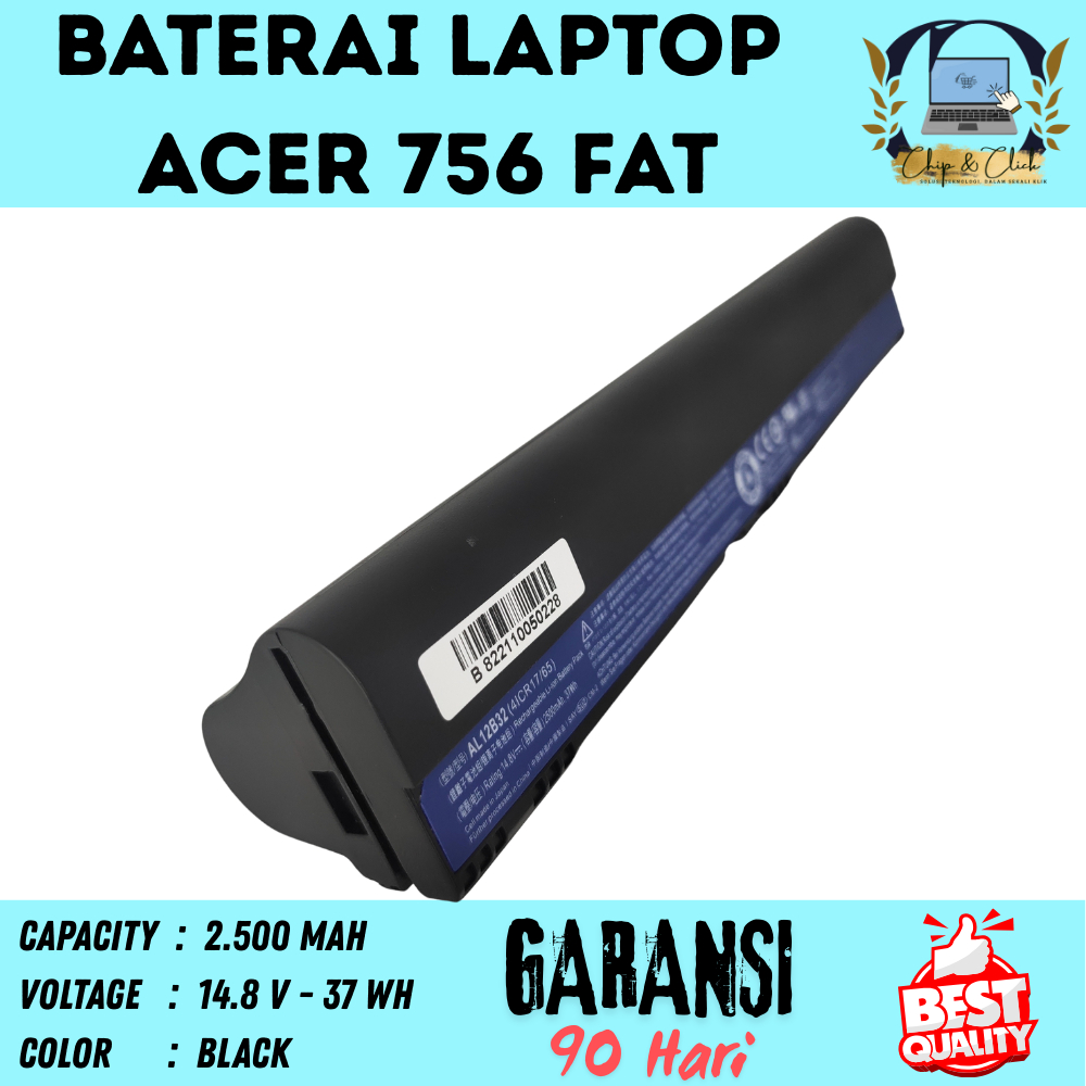 756 Baterai Original Acer V5-171 V5-121 V5-131 BERGARANSI