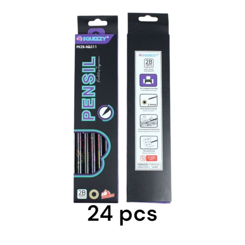 

ISI 24 PENSIL 2B SQUEEZY SQ-311/PENSIL UJIAN/PENCILS OFFICE/PENSIL GAMBAR TULIS KANTOR SIAP KIRIM