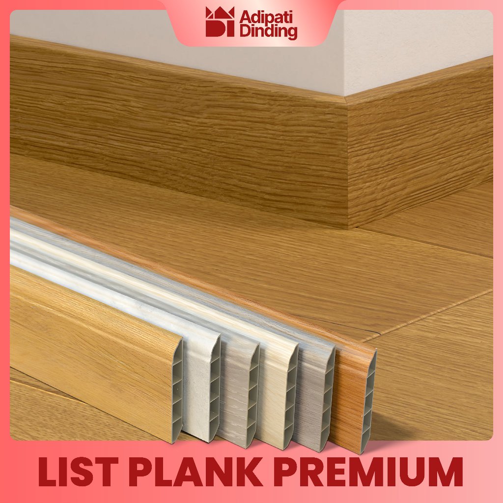 Adipati Dinding - List Plank PVC Panjang 2,4 Meter Lebar 10 Cm | List Plint Lantai Bahan PVC | Skirt