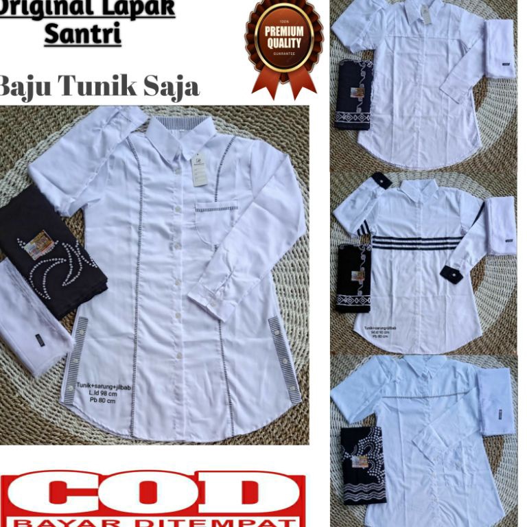 Baju Santri Putri  Tunik Santri Putri Toyobo Putih Polos  Tunik Santriwati  Atasan Santriwati Atasan