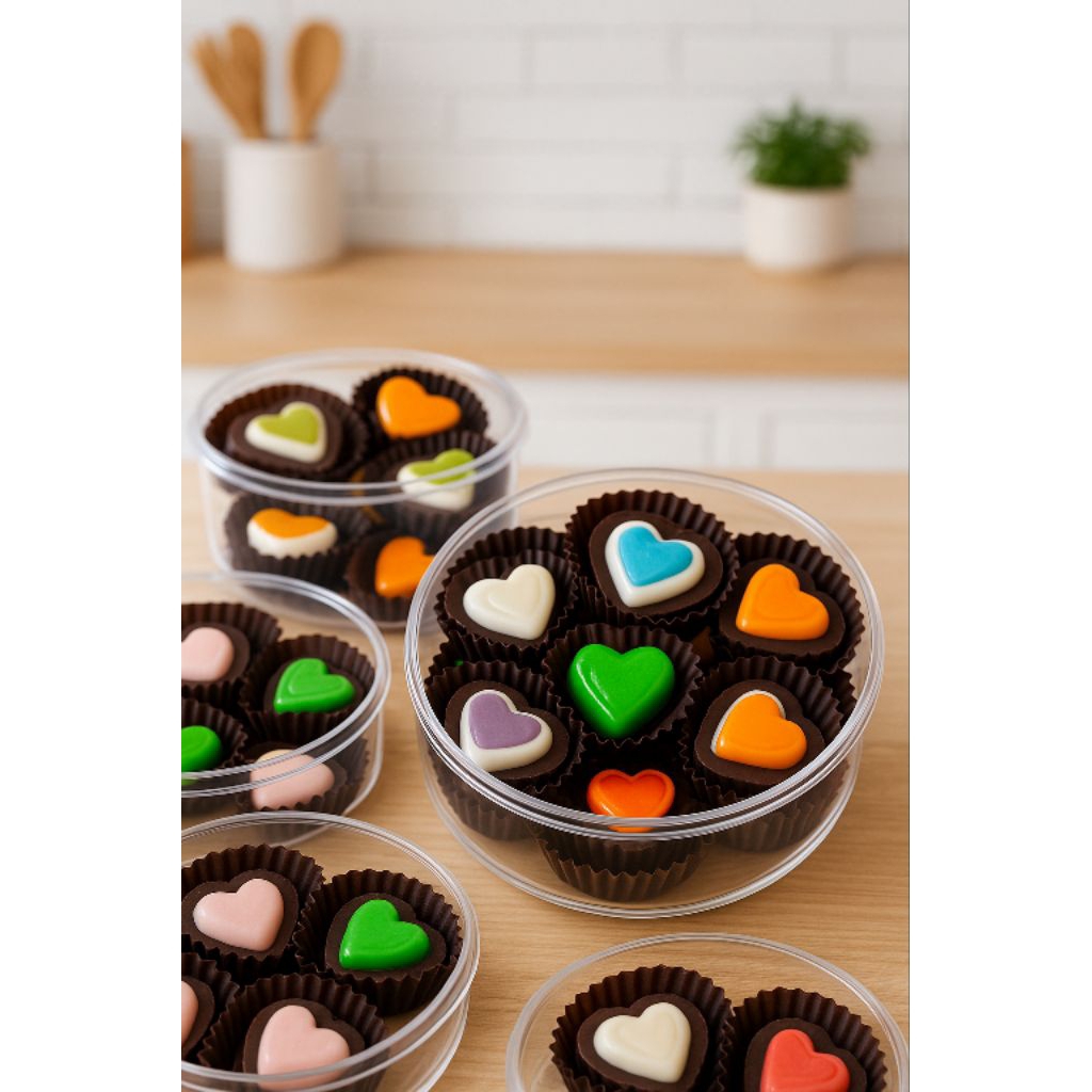 

kue coklat love warna warni