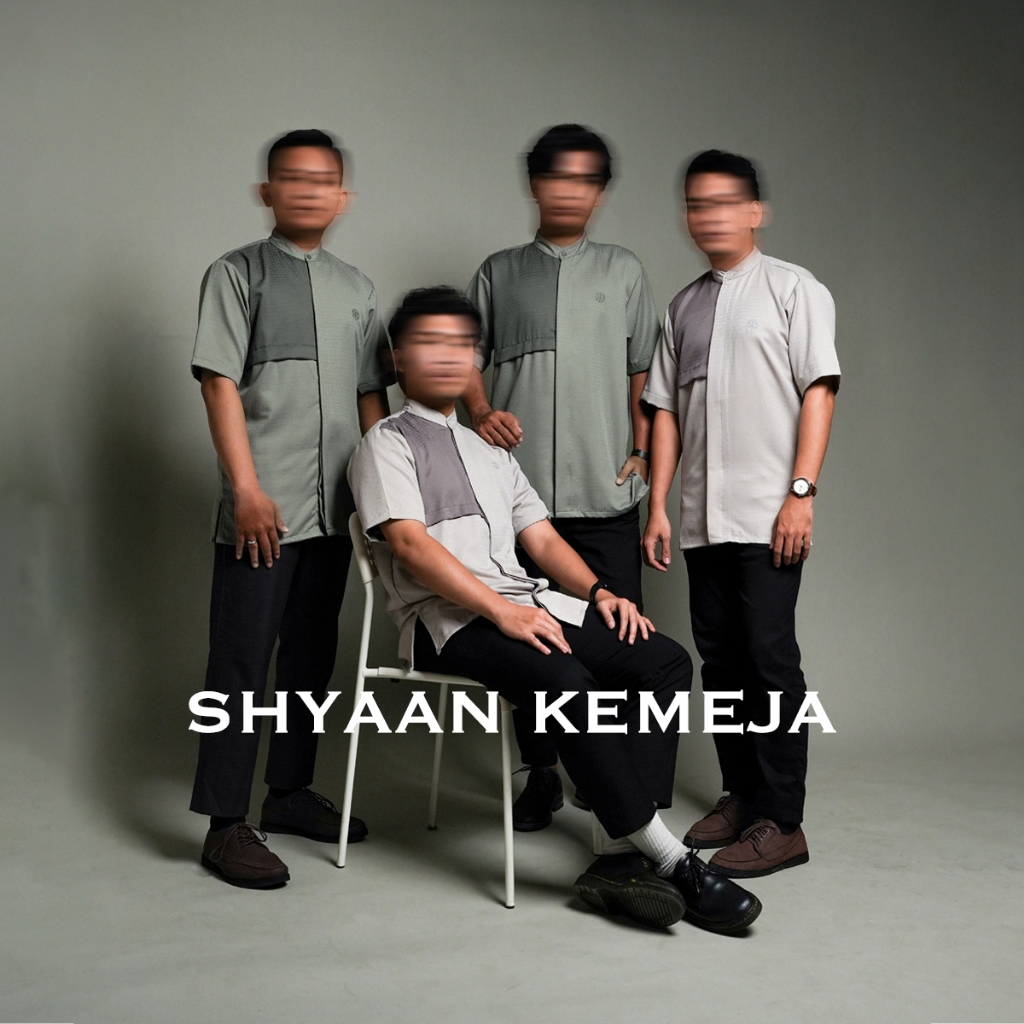 Gerai Hawa - Shyaan Kemeja Pria Lengan Pendek Baju Koko Two Tone Elegan, Daily, & Premium