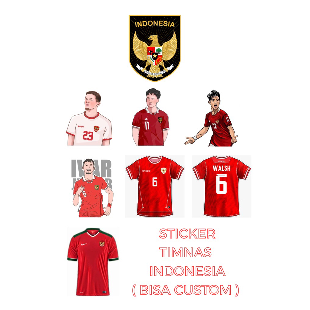 

Sticker Timnas Indonesia Jersey Sticker Indonesia Sticker Custom