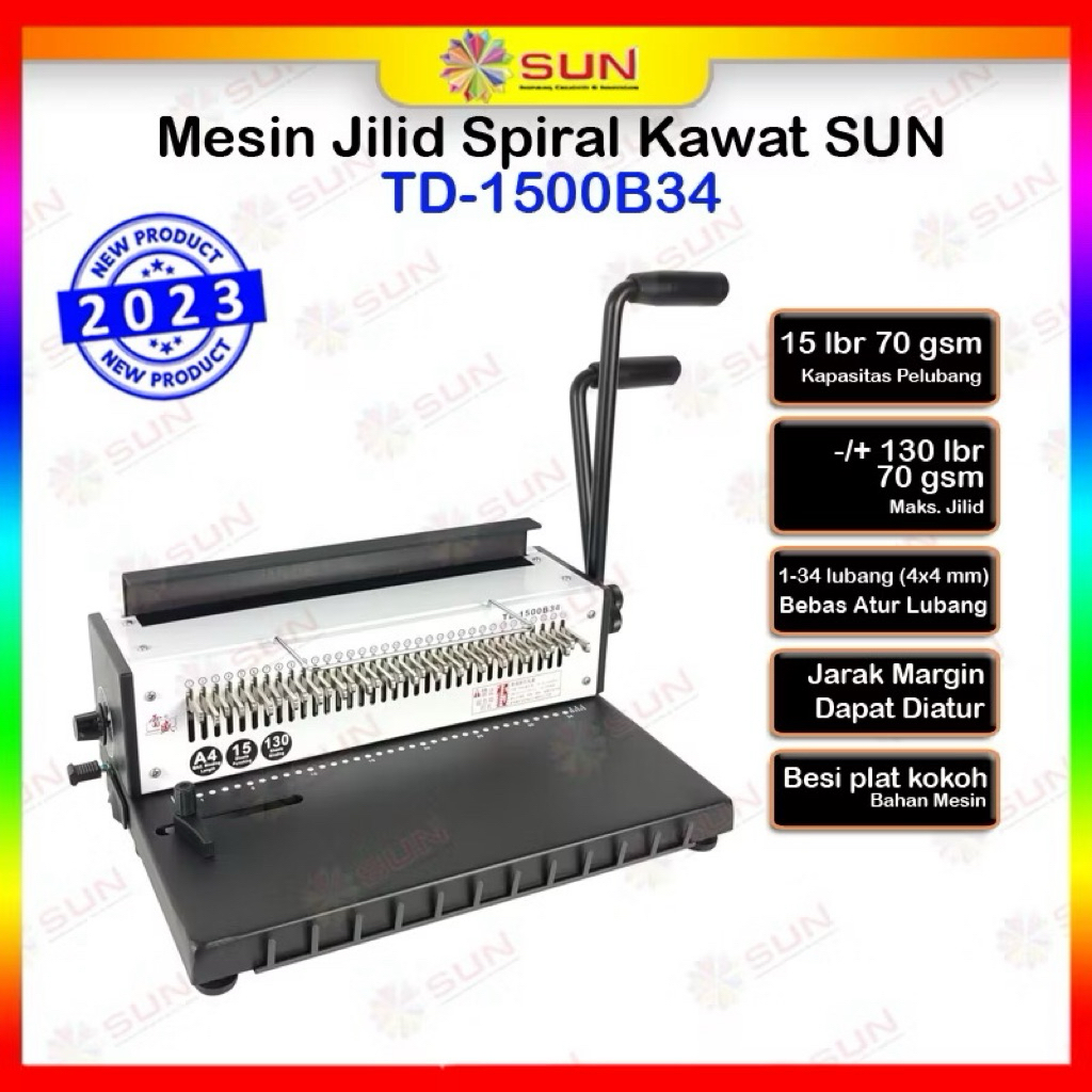Mesin Jilid Spiral Kawat TD-1500B34 Kotak (Makassar Only)