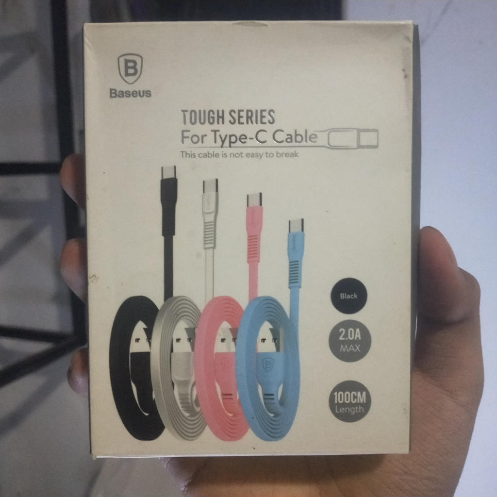 Kabel Baseus Type C Tough Series Type-c Flat 1m Cable Usb Type C 2a Kabel Baseus Type-C Original