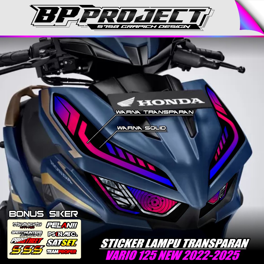 STICKER VARIASI LAMPU ALIS MOTOR VARIO NEW 125 150 2022 - 2025 - STICKER LAMPU ALIS DEPAN VARIO 125 