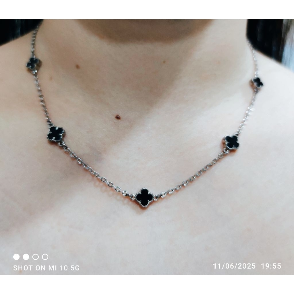 PRELOVED KALUNG CLOVER SILVER 925, PERAK 925, KALUNG CLOVER, PERAK ASLI, KALUNG PERAK LAPIS EMAS PUT