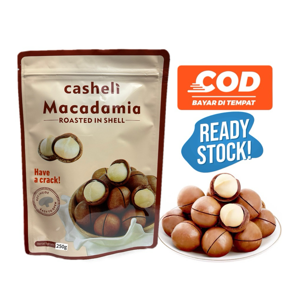 [HALAL] casheli Roasted Macadamia Nuts Kacang Milky Flavor Camilan Rasa Susu Food Snack snacks 250g