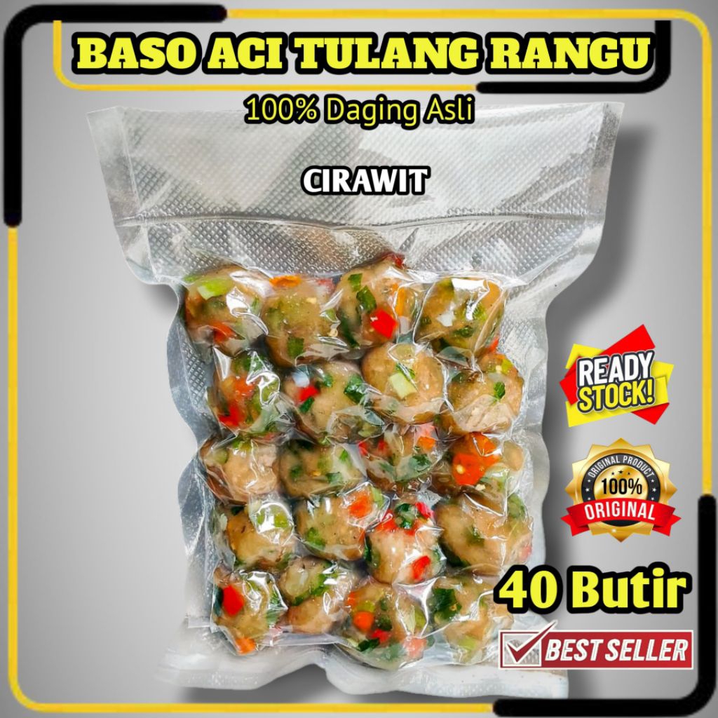 

Baso Aci Tulang Rangu Termurah Cirawit / Cirawang isi 40 Butir (Tanpa Bumbu ) Gurih Nikmat