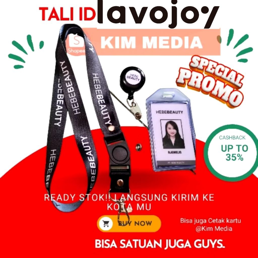 

Tali Id card Lavojoy / Lanyard Lavojoy / Tali Gantungan Lavojoy harga Grosir Ready Waterproof/nametag Lavojoy