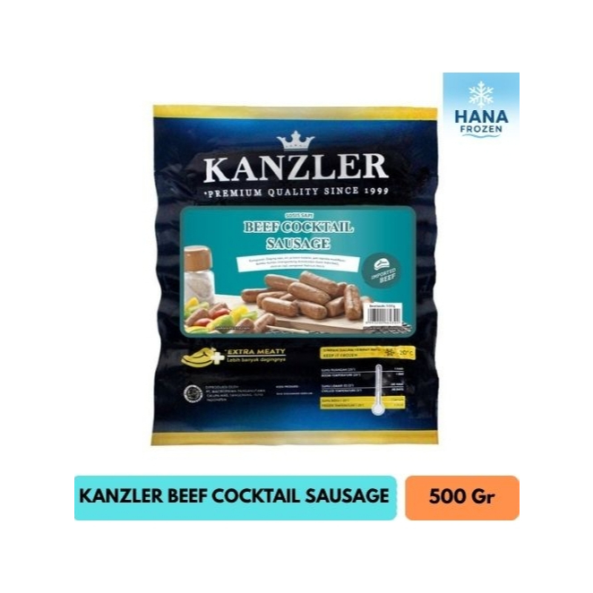 

KANZLER BEEF COCKTAIL SAUSAGE, SOSIS SAPI COCKTAIL EXTRA MEATY 500 GRAM