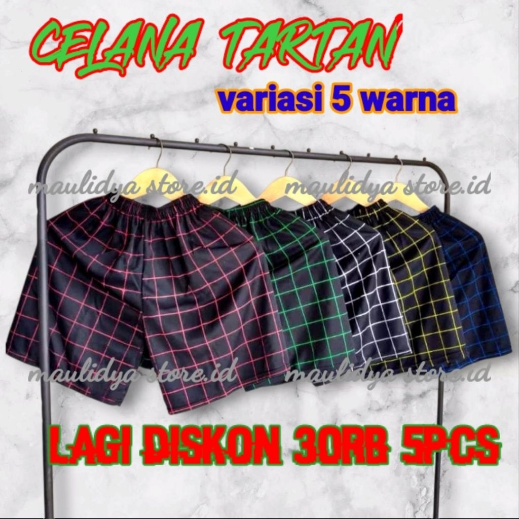 Celana Pendek Kolor Terlaris Tartan kotak-Kotak Pria Wanita anak-Anak Dewasa santay joging termurah 