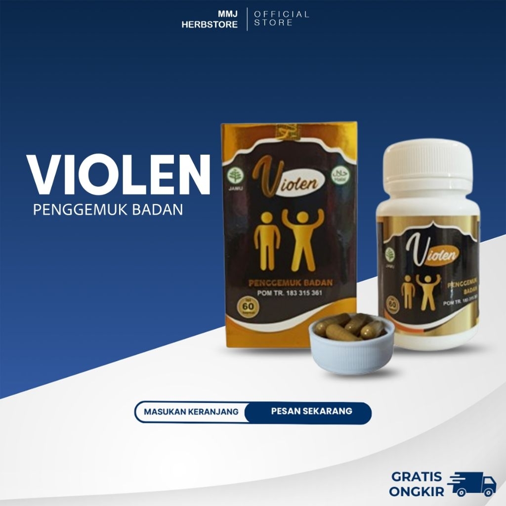 VIOLEN Obat Penggemuk Badan Penambah Berat Badan (isi 60 kapsul) Asli 100% Original