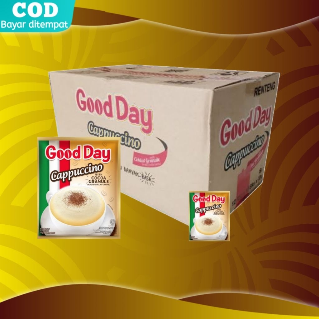 

Kopi Good Day Cappucino 1 dus isi 12 renteng