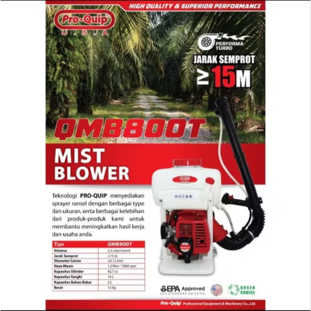 Mesin Semprot Hama Turbo PRO-QUIP QMB800T / Mist Duster Blower PRO-QUIP QMB800T