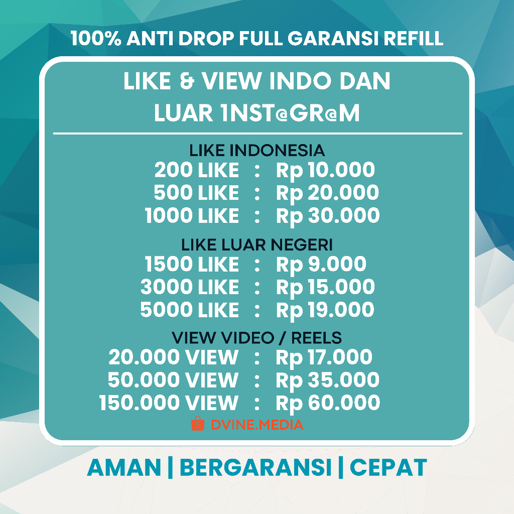 LIKE VIEW INSTAGRAM INDONESIA / LUAR 1NSTAGRAN PERMANEN FULL GARANSI INDO/LUAR TERMURAH