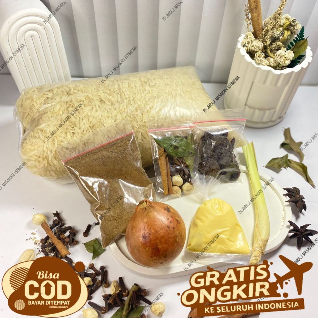 

paket nasi kebuli 1kg komplit bumbu SUPER LENGKAP kebuli briyani mandhi bukhori khabsah