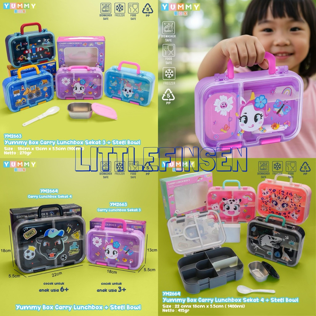 YUMMY BOX carry lunch box/yummy box anti tumpah/lunch box anak toddler/lunch box anak tk sd/yummy bo