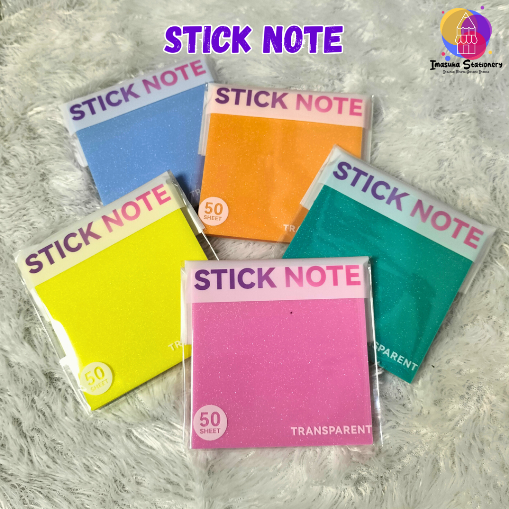 

Stick Note Transparan Glitter / Sticky Note Catatan Tempel Transparan Glitter Imasuka Stationery